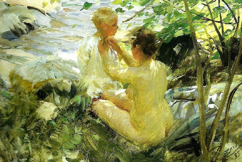 Anders Zorn kvinna som klar sitt barn china oil painting image